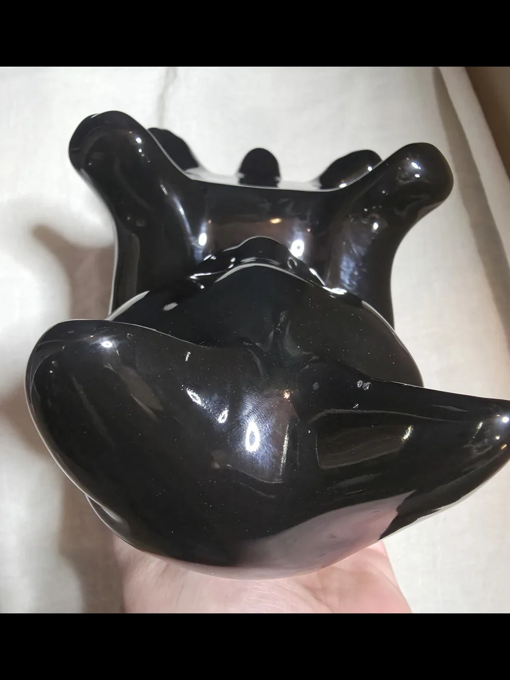Vintage Royal Haeger Pottery Black Cat Base ONLY (NO Fish Bowl) 10x5x5